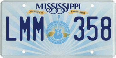 MS license plate LMM358