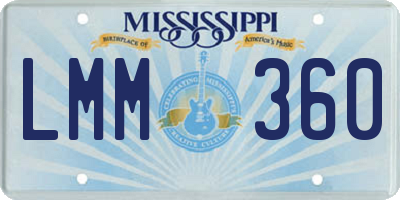 MS license plate LMM360