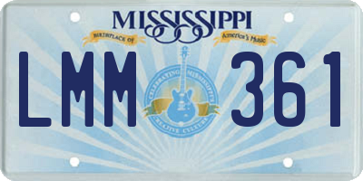 MS license plate LMM361