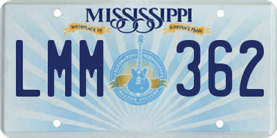 MS license plate LMM362
