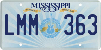 MS license plate LMM363