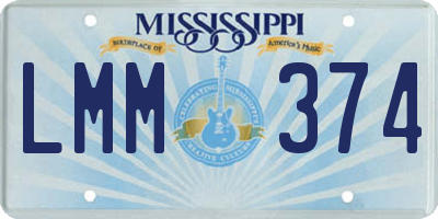 MS license plate LMM374