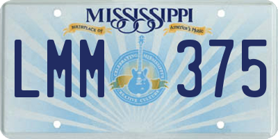 MS license plate LMM375