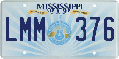 MS license plate LMM376