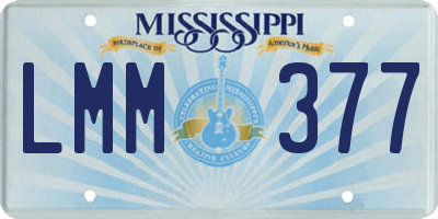 MS license plate LMM377