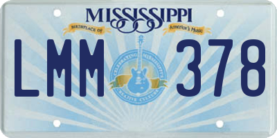 MS license plate LMM378