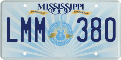 MS license plate LMM380