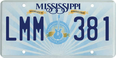MS license plate LMM381