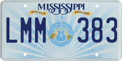 MS license plate LMM383