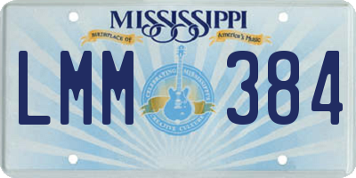 MS license plate LMM384