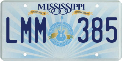 MS license plate LMM385