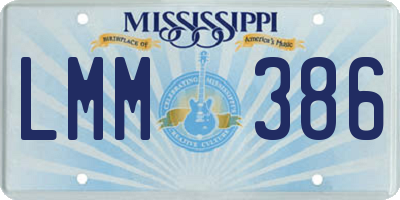 MS license plate LMM386
