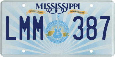MS license plate LMM387