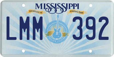 MS license plate LMM392