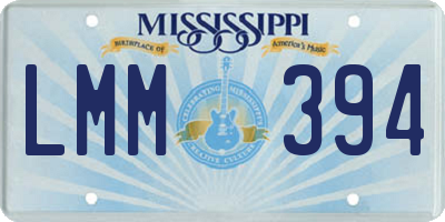 MS license plate LMM394
