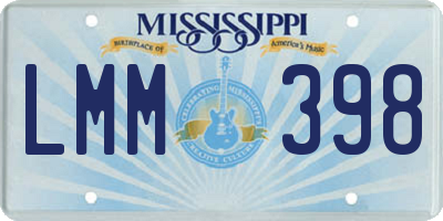 MS license plate LMM398
