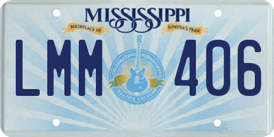 MS license plate LMM406