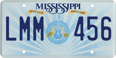 MS license plate LMM456