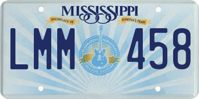 MS license plate LMM458