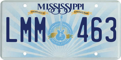 MS license plate LMM463