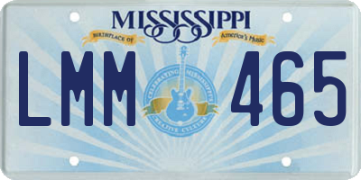 MS license plate LMM465