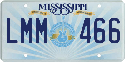MS license plate LMM466