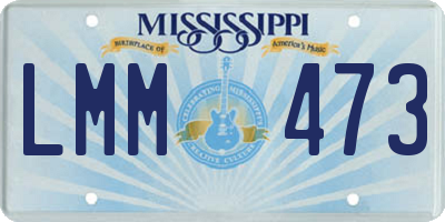 MS license plate LMM473