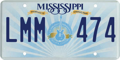 MS license plate LMM474