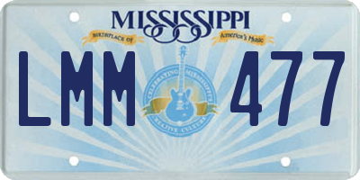 MS license plate LMM477
