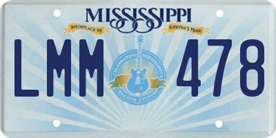 MS license plate LMM478
