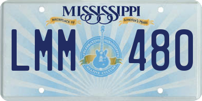 MS license plate LMM480