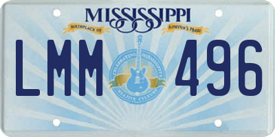 MS license plate LMM496