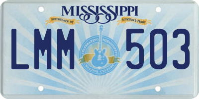 MS license plate LMM503