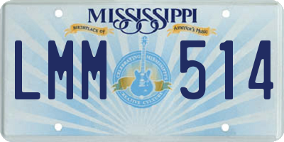 MS license plate LMM514
