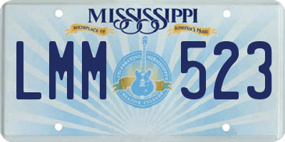 MS license plate LMM523