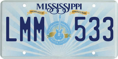 MS license plate LMM533