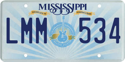MS license plate LMM534