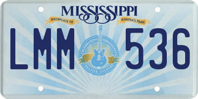 MS license plate LMM536
