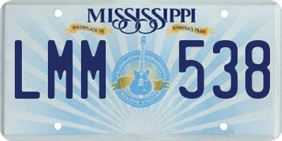 MS license plate LMM538