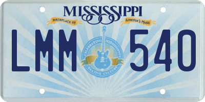 MS license plate LMM540