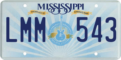 MS license plate LMM543