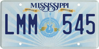 MS license plate LMM545