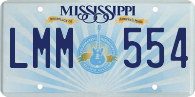 MS license plate LMM554