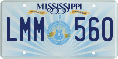 MS license plate LMM560