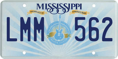 MS license plate LMM562