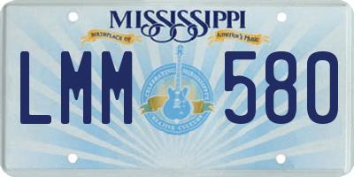 MS license plate LMM580