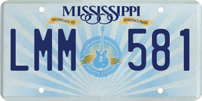 MS license plate LMM581
