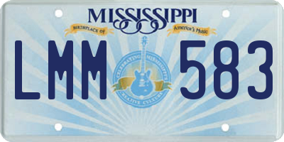 MS license plate LMM583