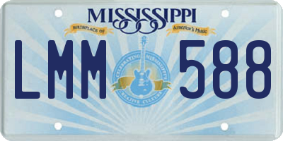 MS license plate LMM588
