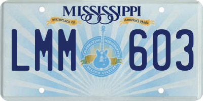 MS license plate LMM603